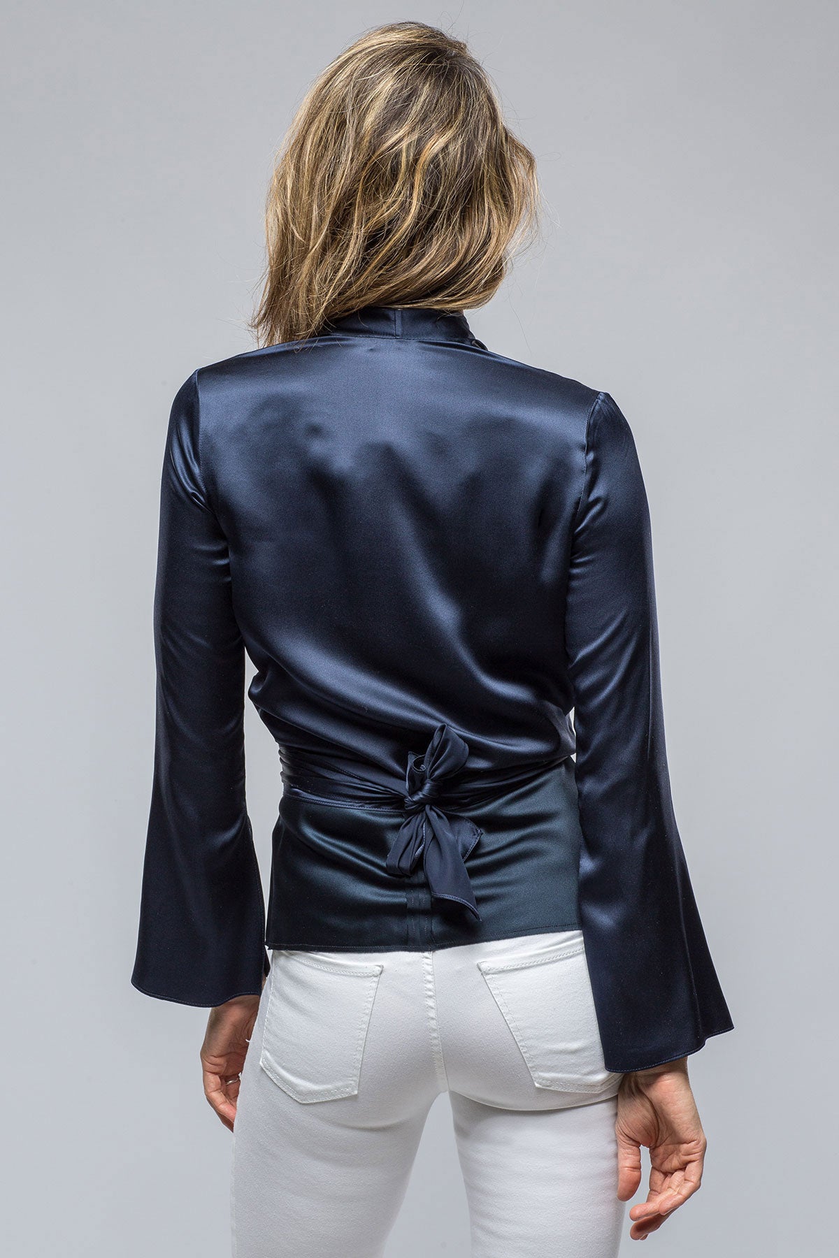 VOZ Frontward Wrap Blouse In Navy Ladies - Blouses
