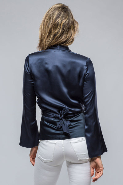 VOZ Frontward Wrap Blouse In Navy Ladies - Blouses