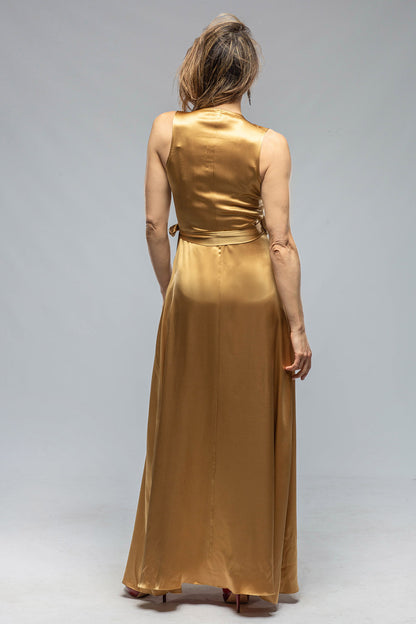 VOZ Frontward Wrap Dress In Gold Ladies - Evening Wear