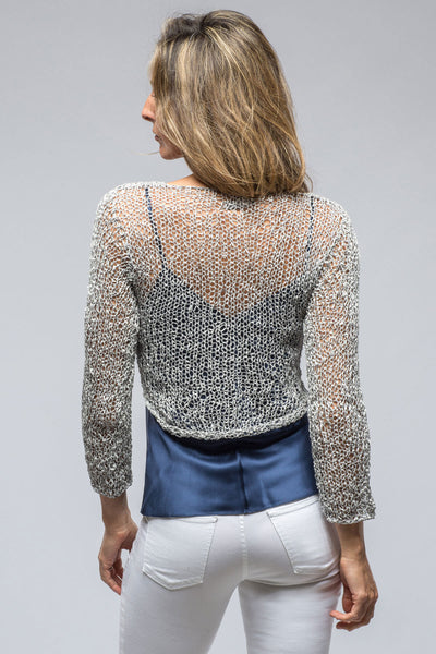 VOZ Marissa Loose Knit Crop L/S Top In Stone Ladies - Tops