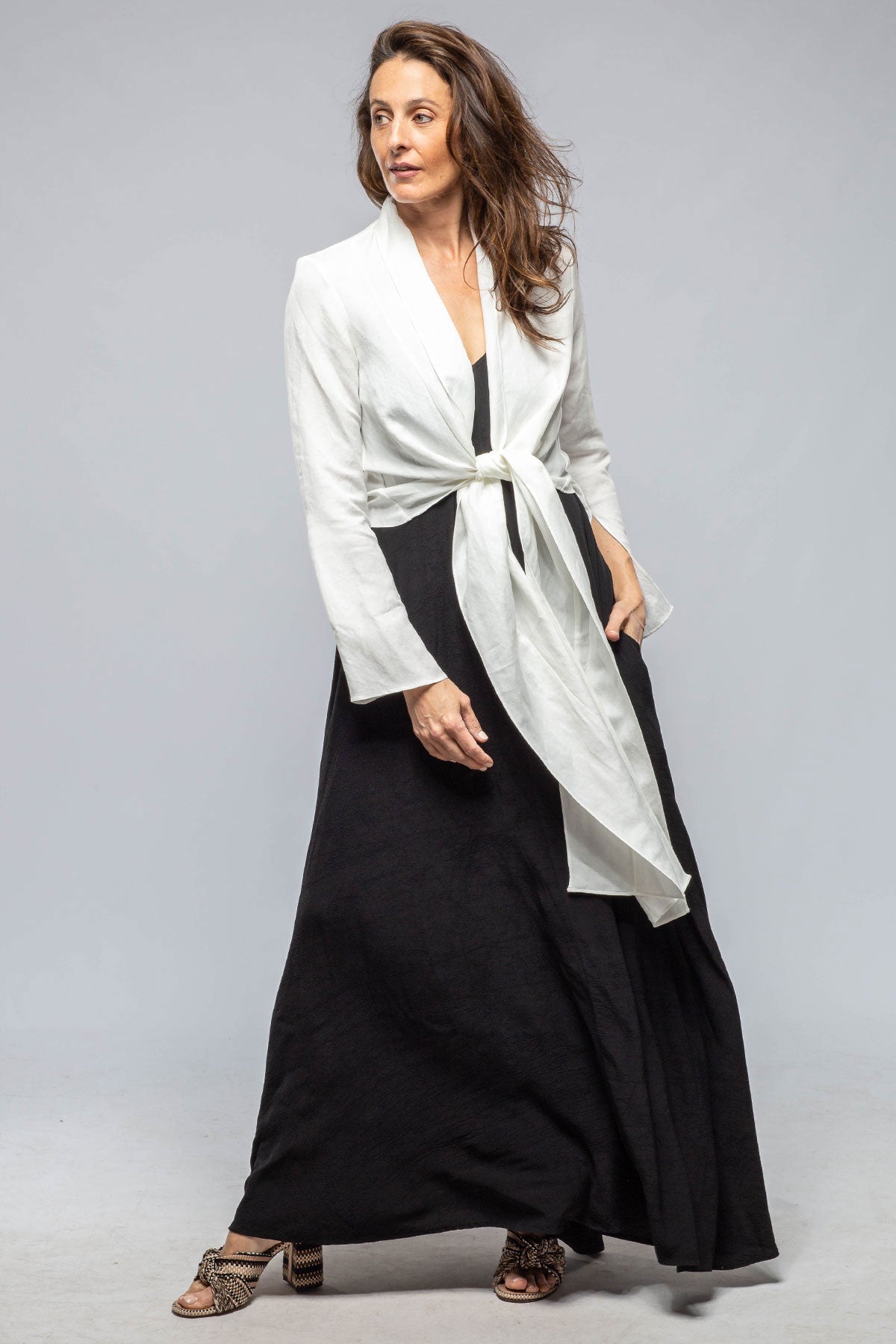 VOZ Myana Wrap Linen Blouse In Ivory Ladies - Blouses