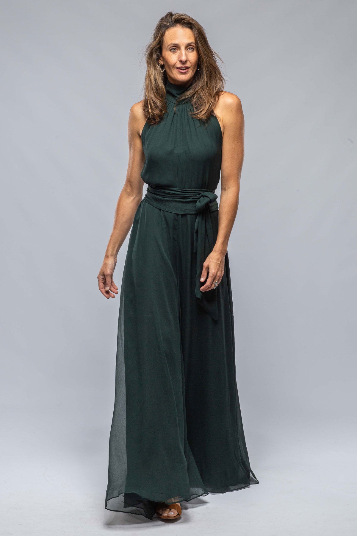 VOZ Palazzo Jumpsuit, Silk Chiffon, In Forest Ladies - Evening Wear
