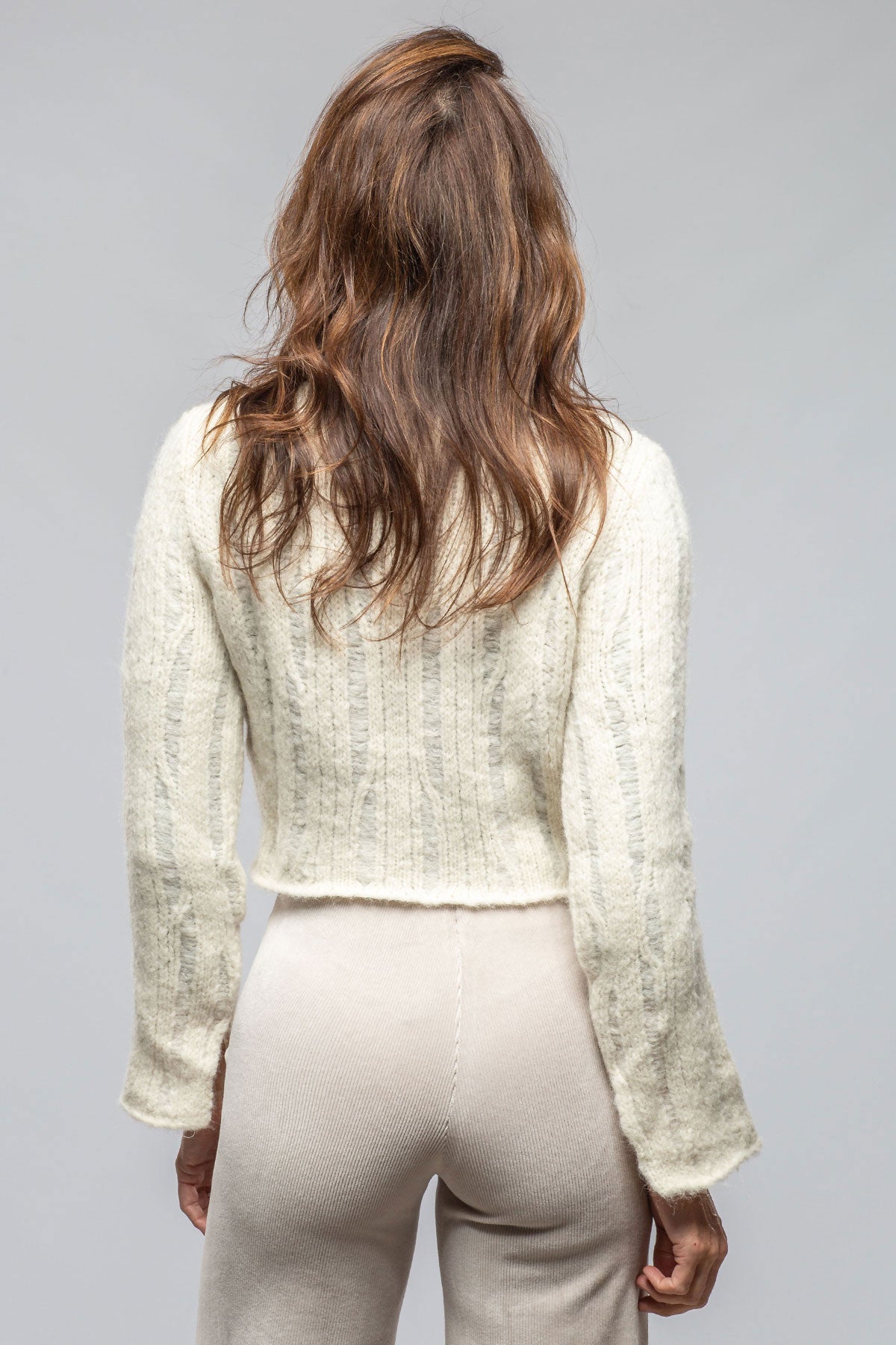 VOZ | Tania Cropped Baby Alpaca Sweater In Ivory | Ladies - Sweaters 