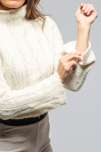 VOZ | Tania Cropped Baby Alpaca Sweater In Ivory | Ladies - Sweaters 