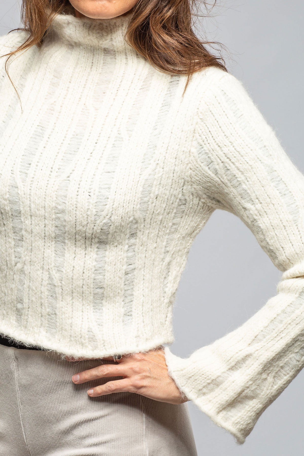 VOZ | Tania Cropped Baby Alpaca Sweater In Ivory | Ladies - Sweaters 