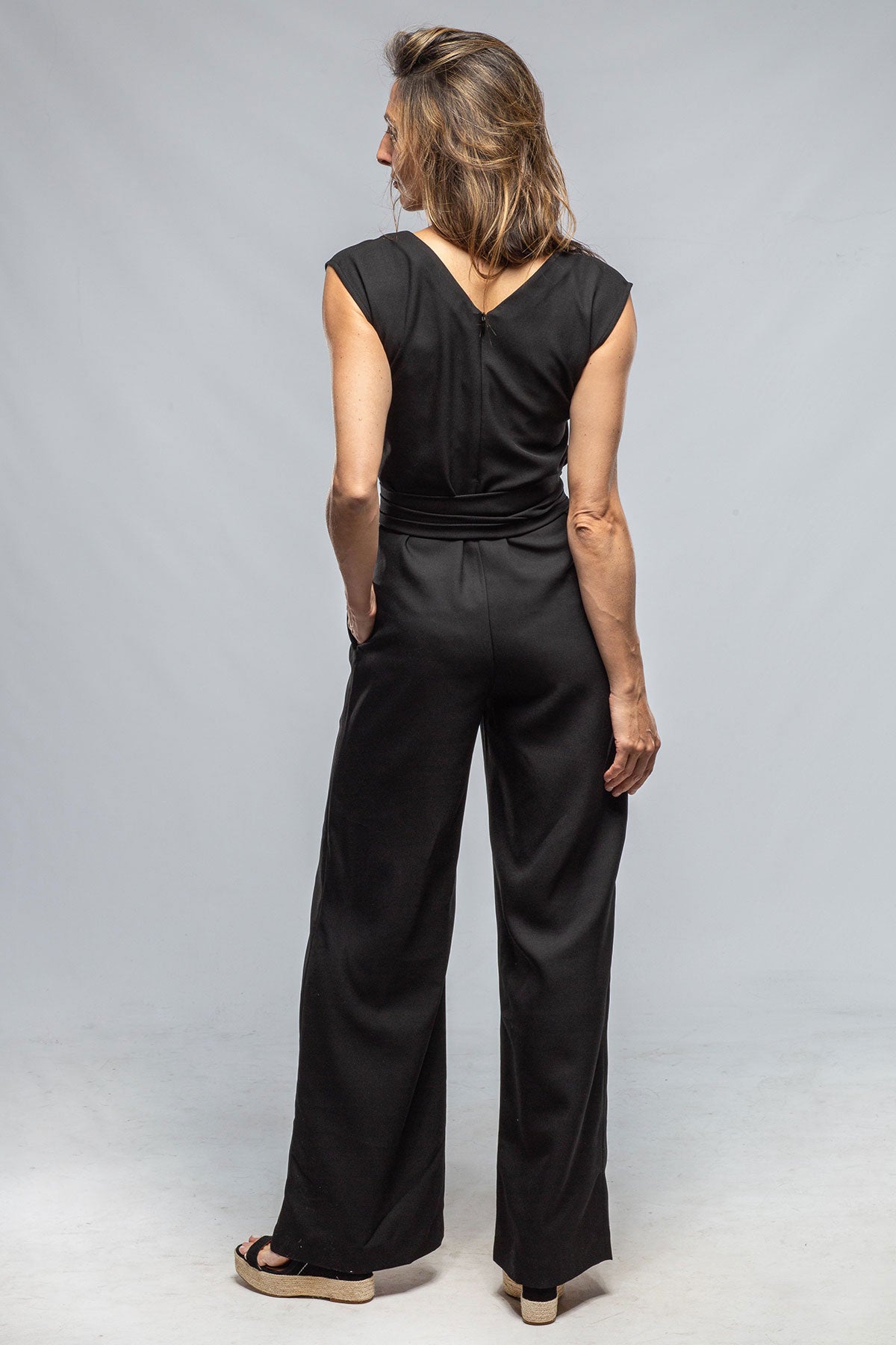 V-Neck Jumpsuit in Black