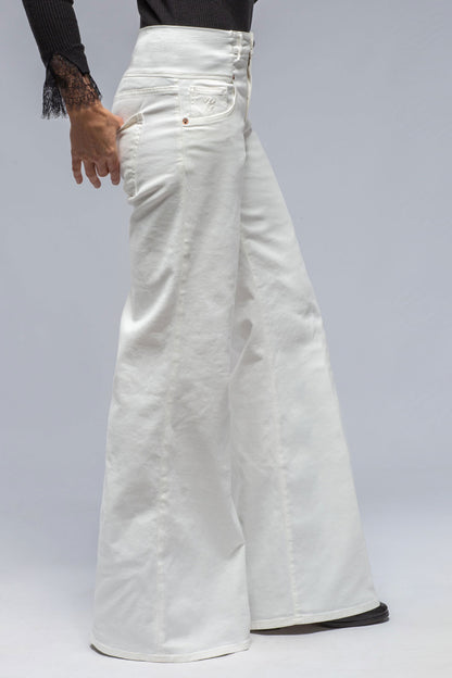 Cara Wide Leg Cotton Pant In Off White