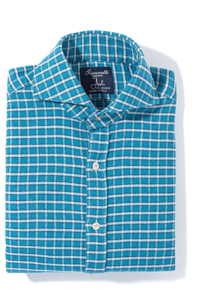 Alvord Cotton Flannel in Turquoise | Mens - Shirts - Dress | Axels GP
