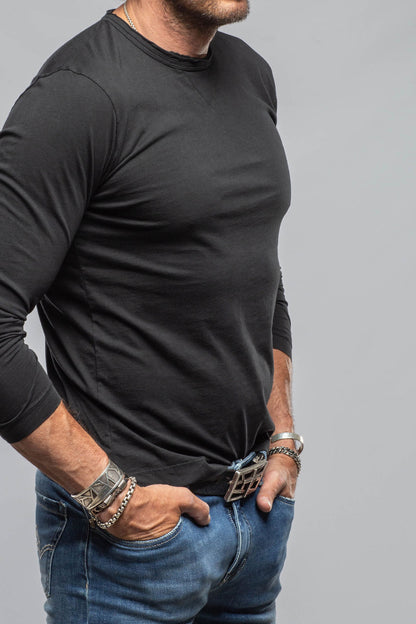 Kayo L/S Crew in Black | Mens - Shirts - T-Shirts | Gimo's Cotton