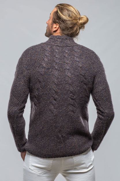 James Cable Sweater in Chocolate Melange | Mens - Sweaters | Robert Comstock