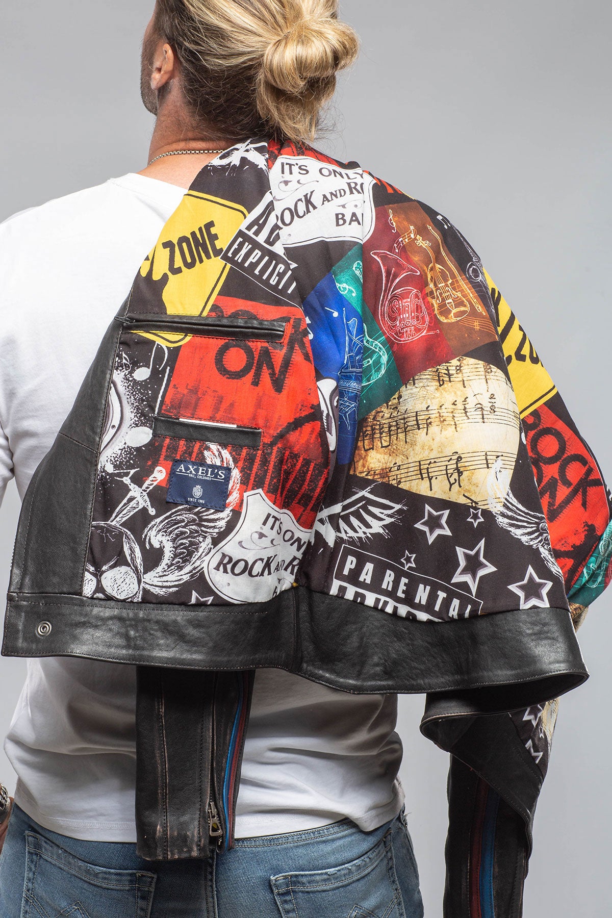 Retro Biker Jacket In Burgundy, White