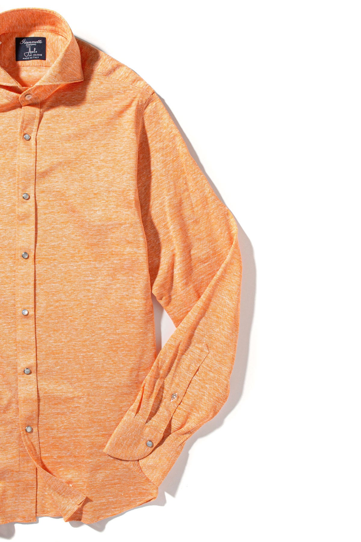 Schwinn Cotton Linen Shirt in Orange | Mens - Shirts - Dress | Giannetto Portofino
