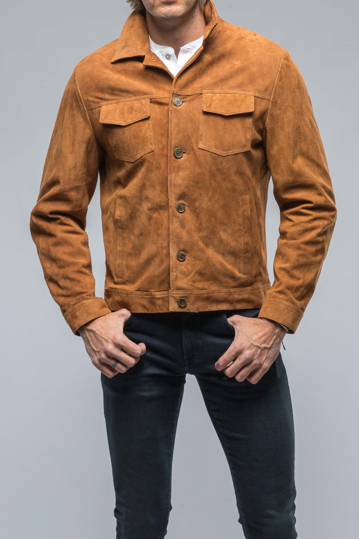 River Suede Trucker Jacket | Mens - Outerwear - Leather | Baldassari