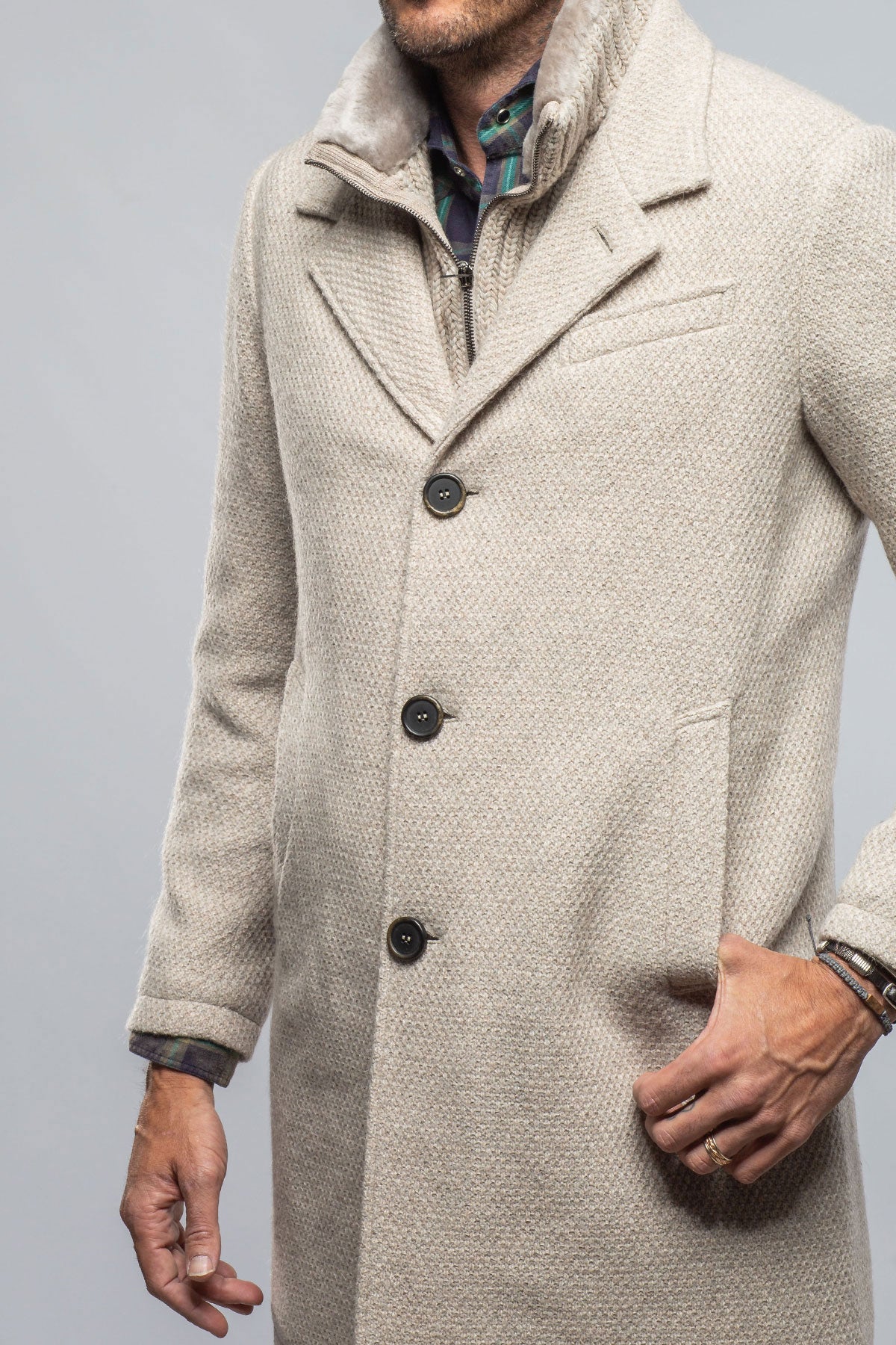 Crispus Knit Jacket in Ice | Mens - Outerwear - Cloth | Gimo's