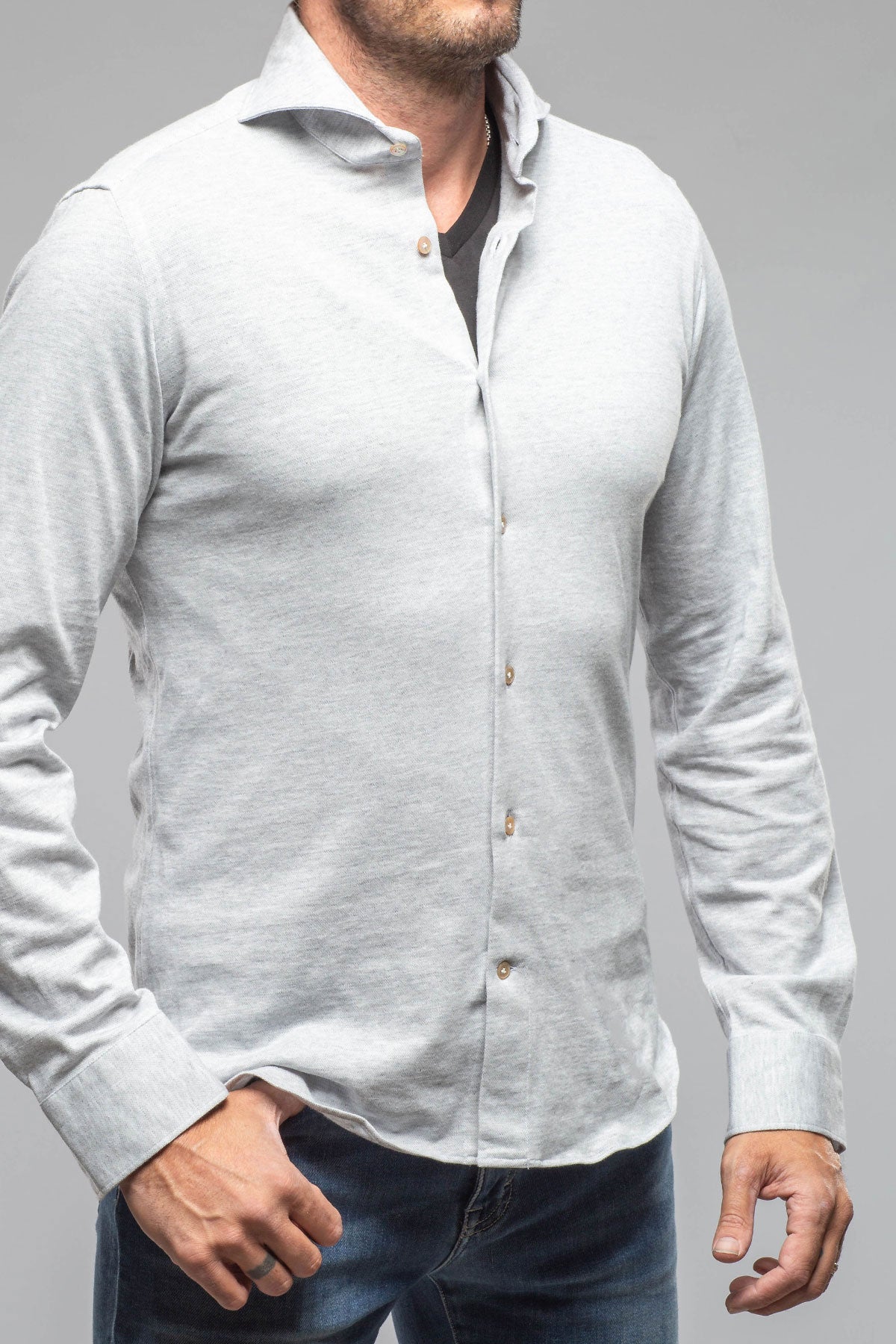 Serenity Cotton Cashmere Jersey In Grey