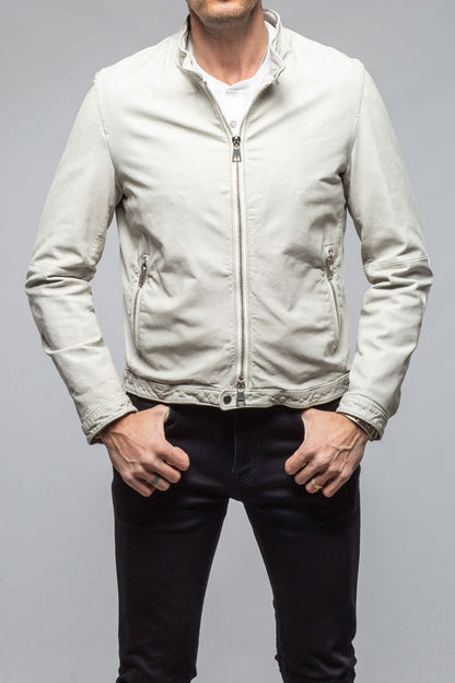 Scout Moto Jacket In White | Mens - Outerwear - Leather | Gimo's
