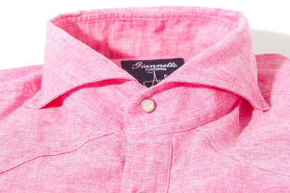 Blanton Linen Cotton Solid Shirt In Pink | Mens - Shirts - Dress | Giannetto Portofino