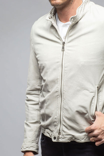 Scout Moto Jacket In White | Mens - Outerwear - Leather | Gimo's