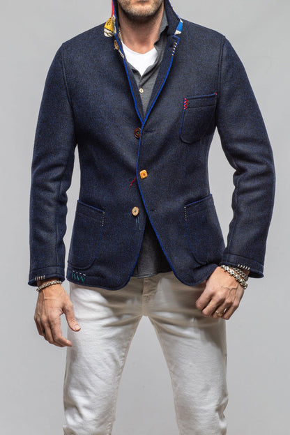 Stratton Knit Jacket In Navy