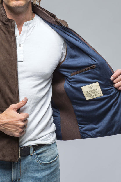 Rye Suede Vest In Chocolate