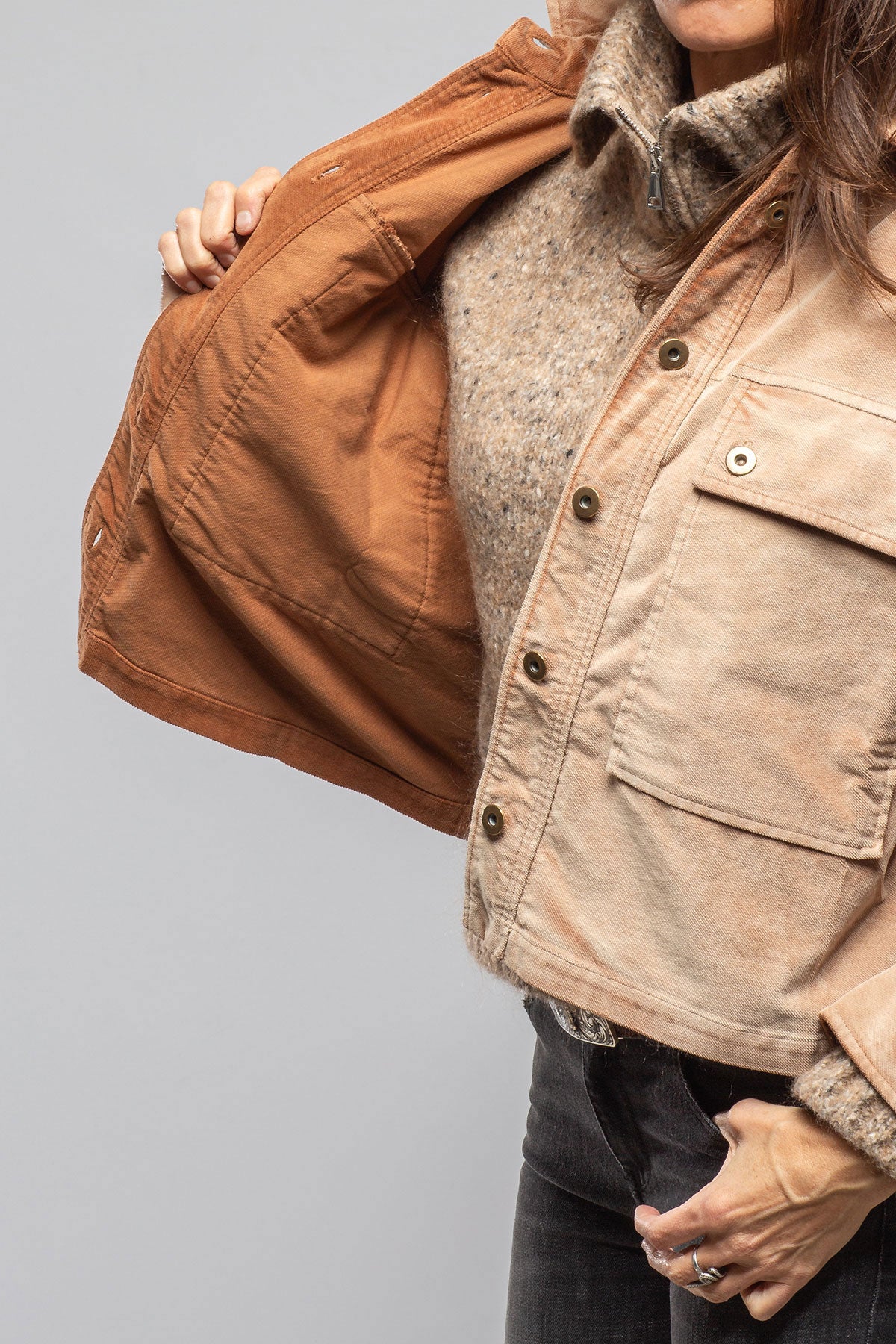 Betel Short Moleskin Jacket In Bleached Rust