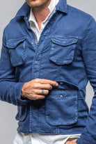 Callen Cotton Linen Jacket In Indaco | Mens - Outerwear - Overshirts | Teleria Zed