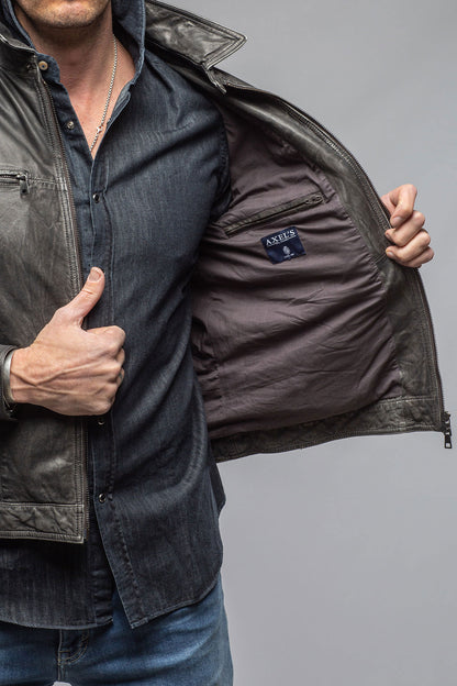 Detori Moto In 12 Month Wash Black | Mens - Outerwear - Leather | Gimo's