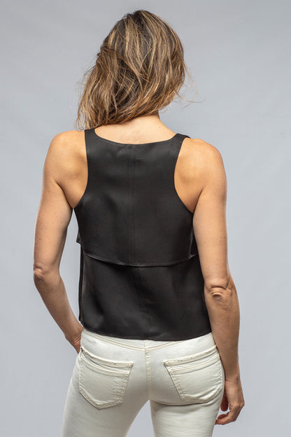 Zoe Top In Black Sharkskin