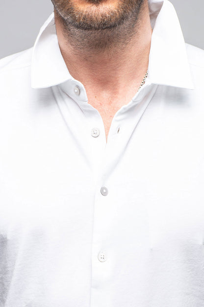 Catalina Button Up Polo In White | Mens - Shirts - Polos | Georg Roth