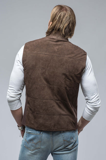 Rye Suede Vest In Chocolate