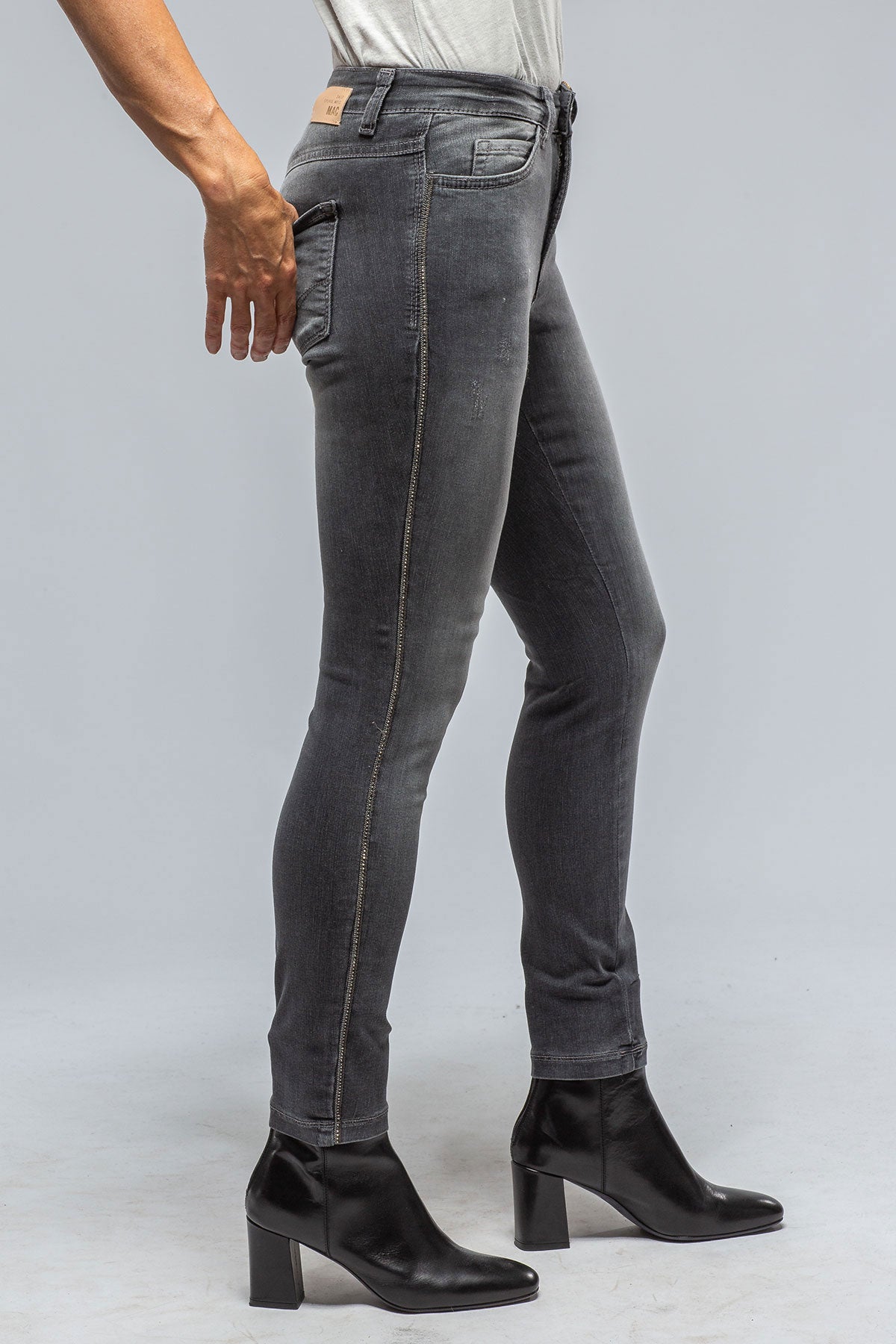 MAC Dream Skinny with Crystal Galloon Anthra | Ladies - Pants - Jeans | Mac Jeans