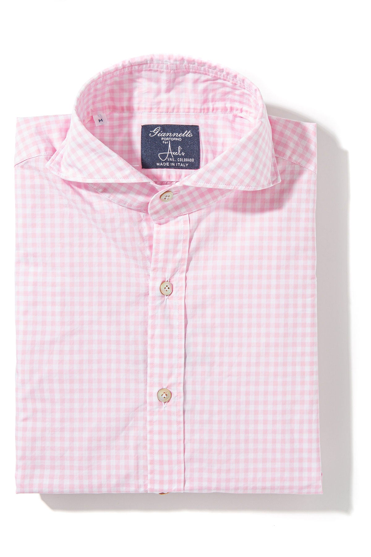 Diago Cotton Gingham Check Shirt In Pink | Mens - Shirts - Dress | Giannetto Portofino