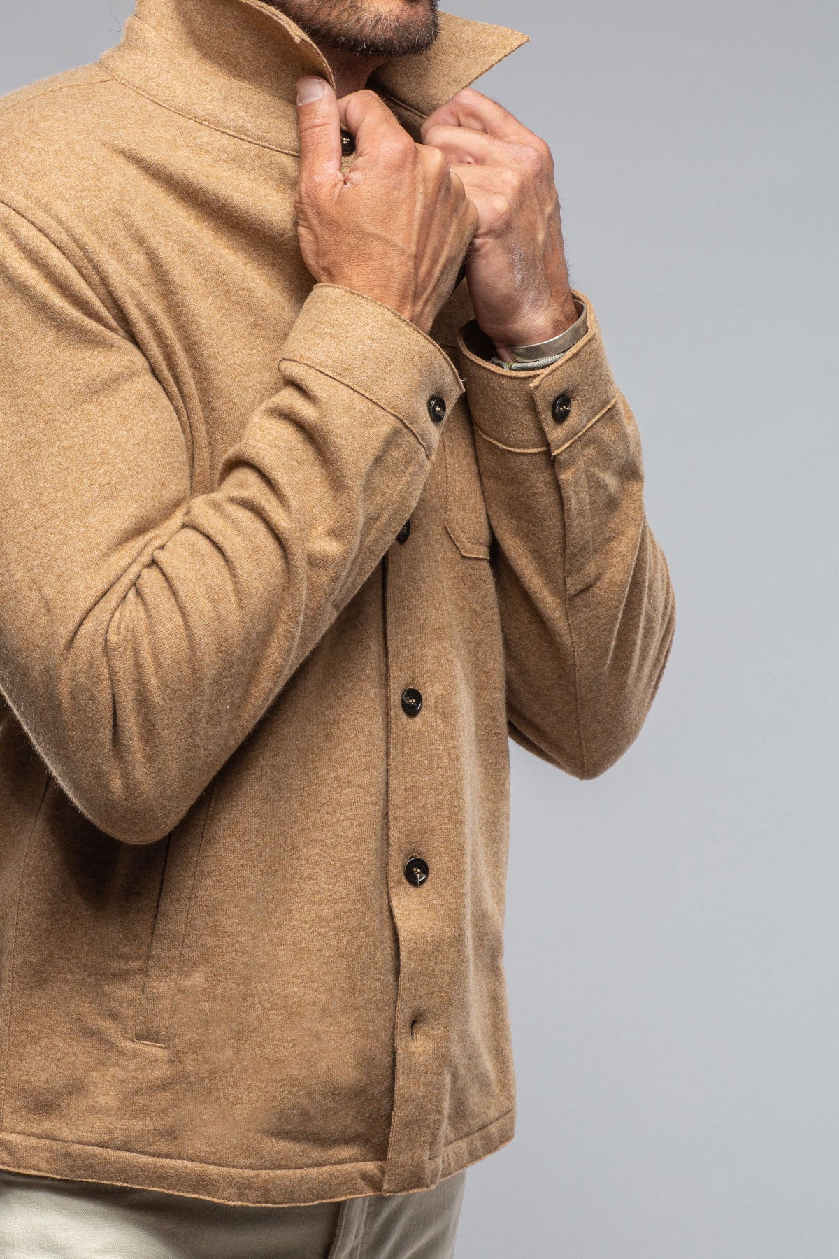Sooter Cashmere Shirt In Camel | Mens - Sweaters | Baldassari
