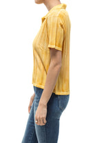 Ivy Ribbed Polo In Yellow | Ladies - Tops | Avant Toi