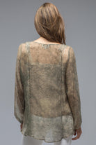 Giselle Shirt W/ Taupe Cami In Green Print | Ladies - Blouses | T.ba