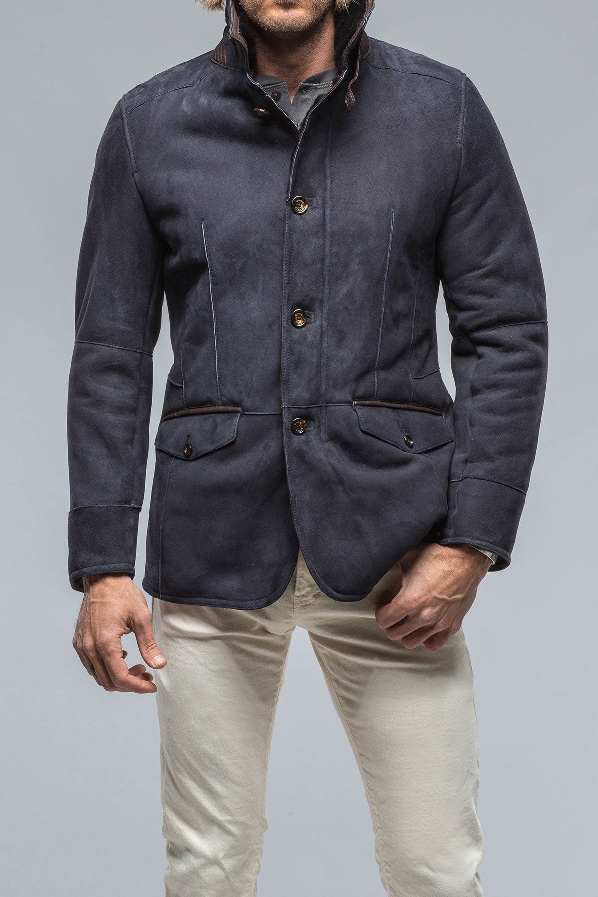 Outlaw Shearling in Navy | Mens - Outerwear - Shearling | Gimo's