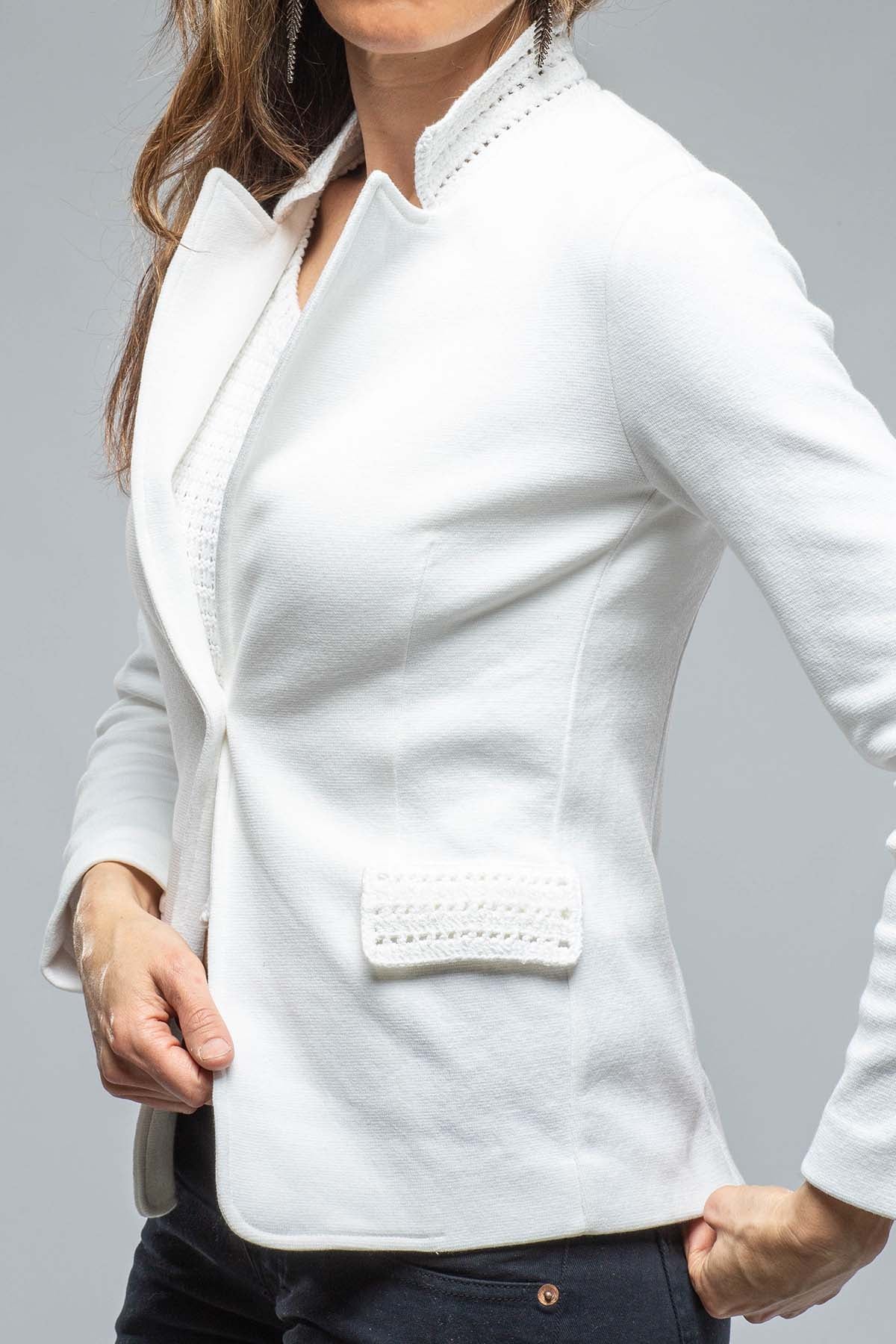 Greta Cotton Blazer In White | Ladies - Tailored - Jackets | Amina Rubinacci