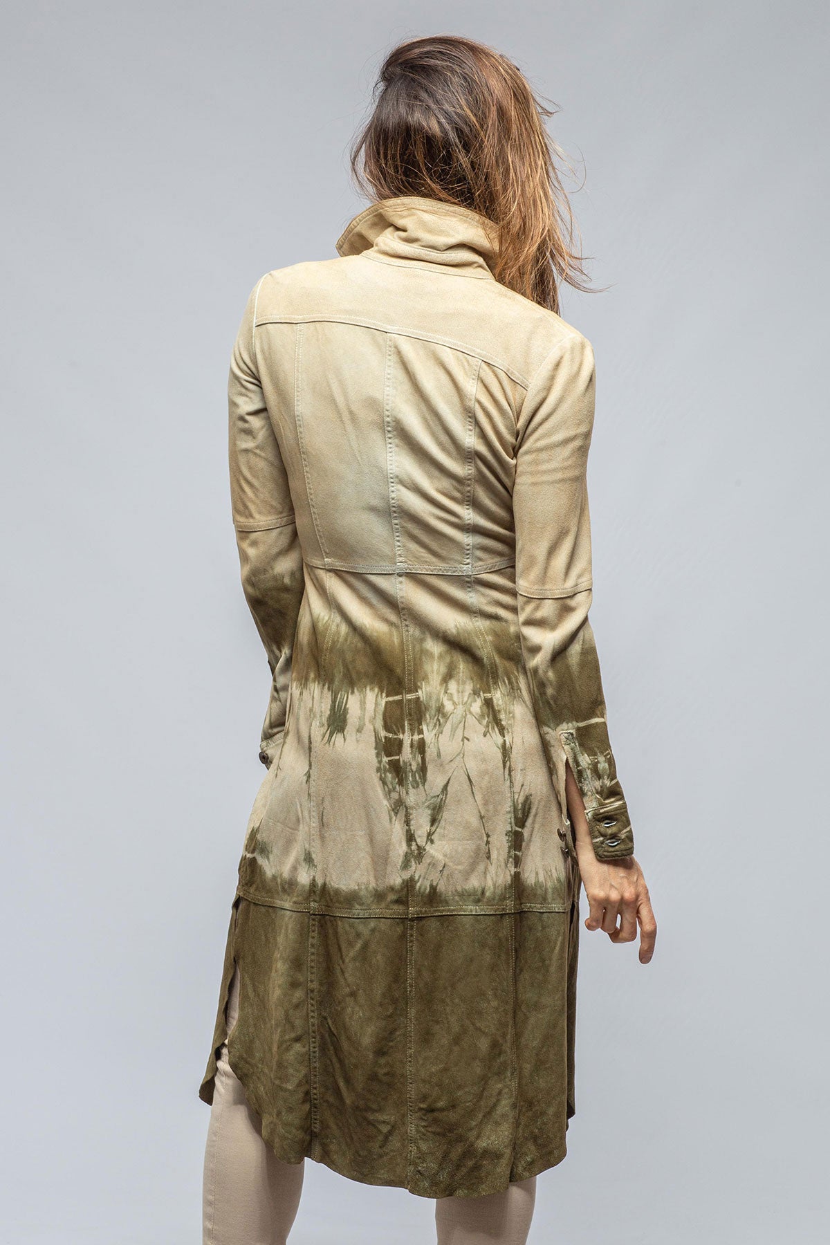 Oasis Tie Dye Long Suede Duster | Ladies - Outerwear - Leather | Roncarati