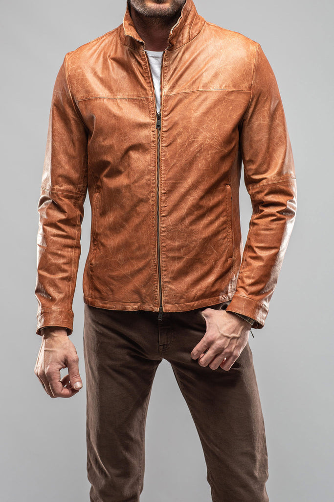 Gian Leather Jacket In Brick | Mens - Outerwear - Leather