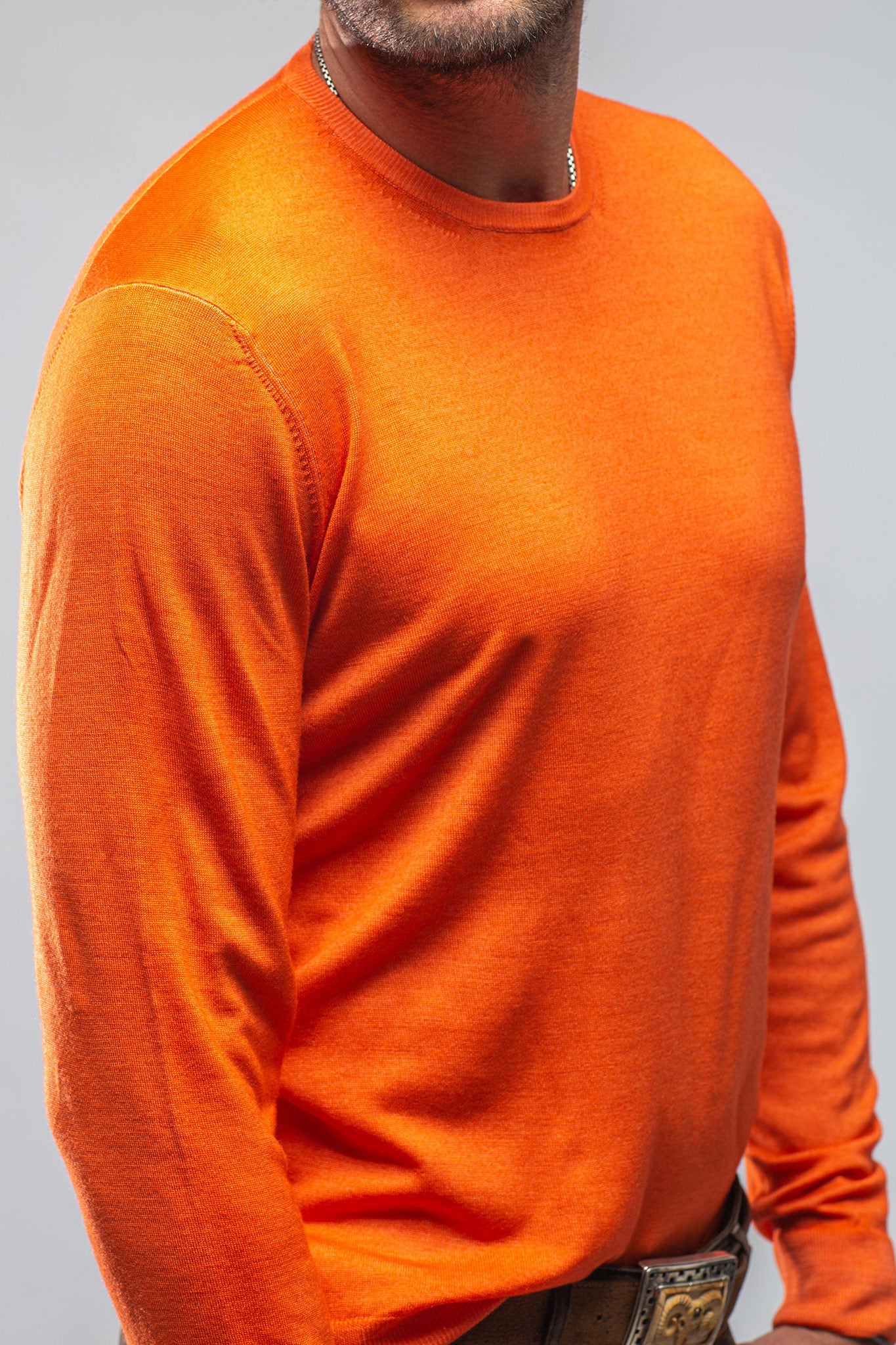 Crosby Merino Sweater In Orange | Mens - Sweaters | Dune
