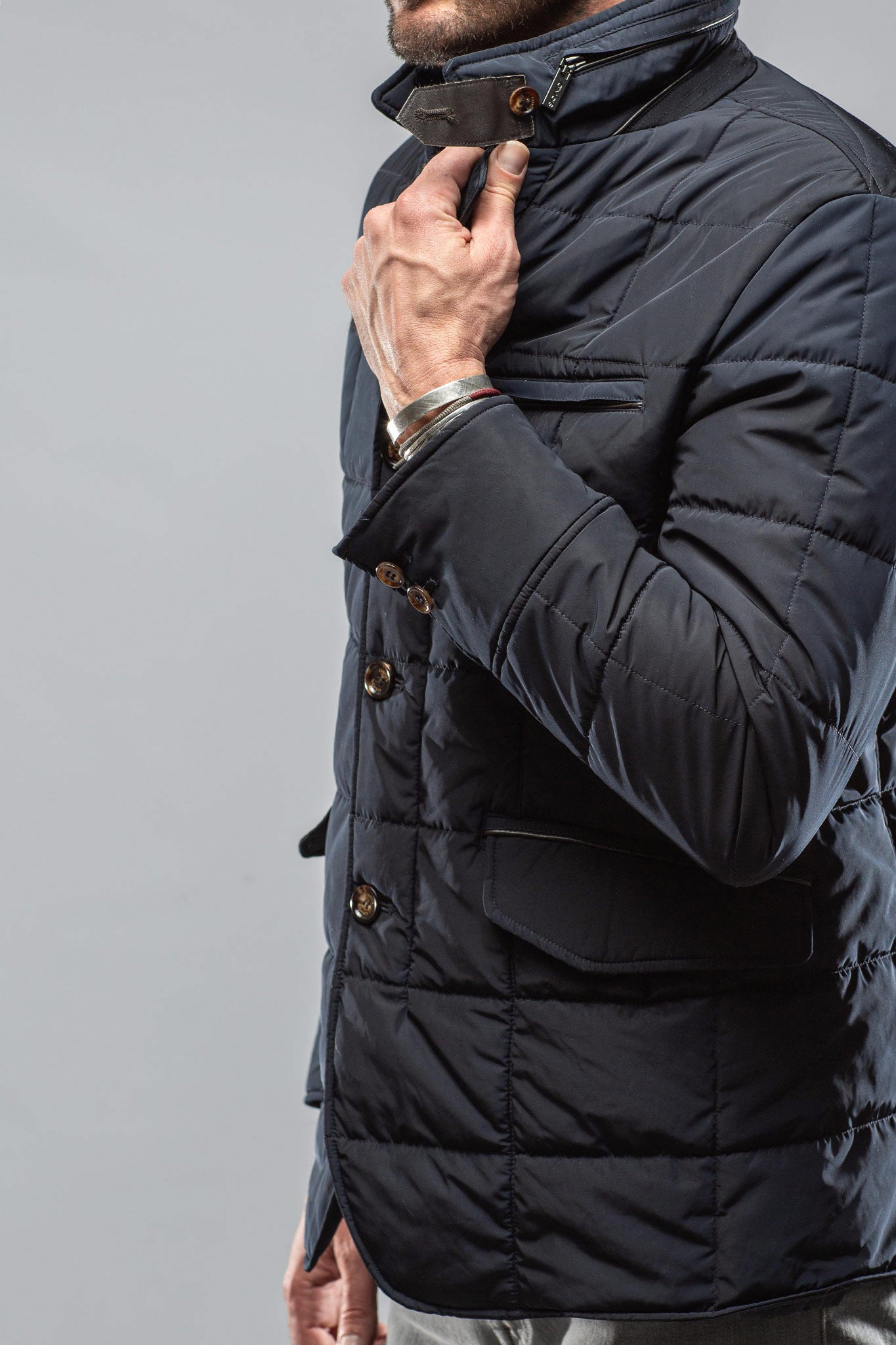 Easton Quilted Jacket In Navy | Warehouse - Mens - Outerwear - Cloth | Gimo's