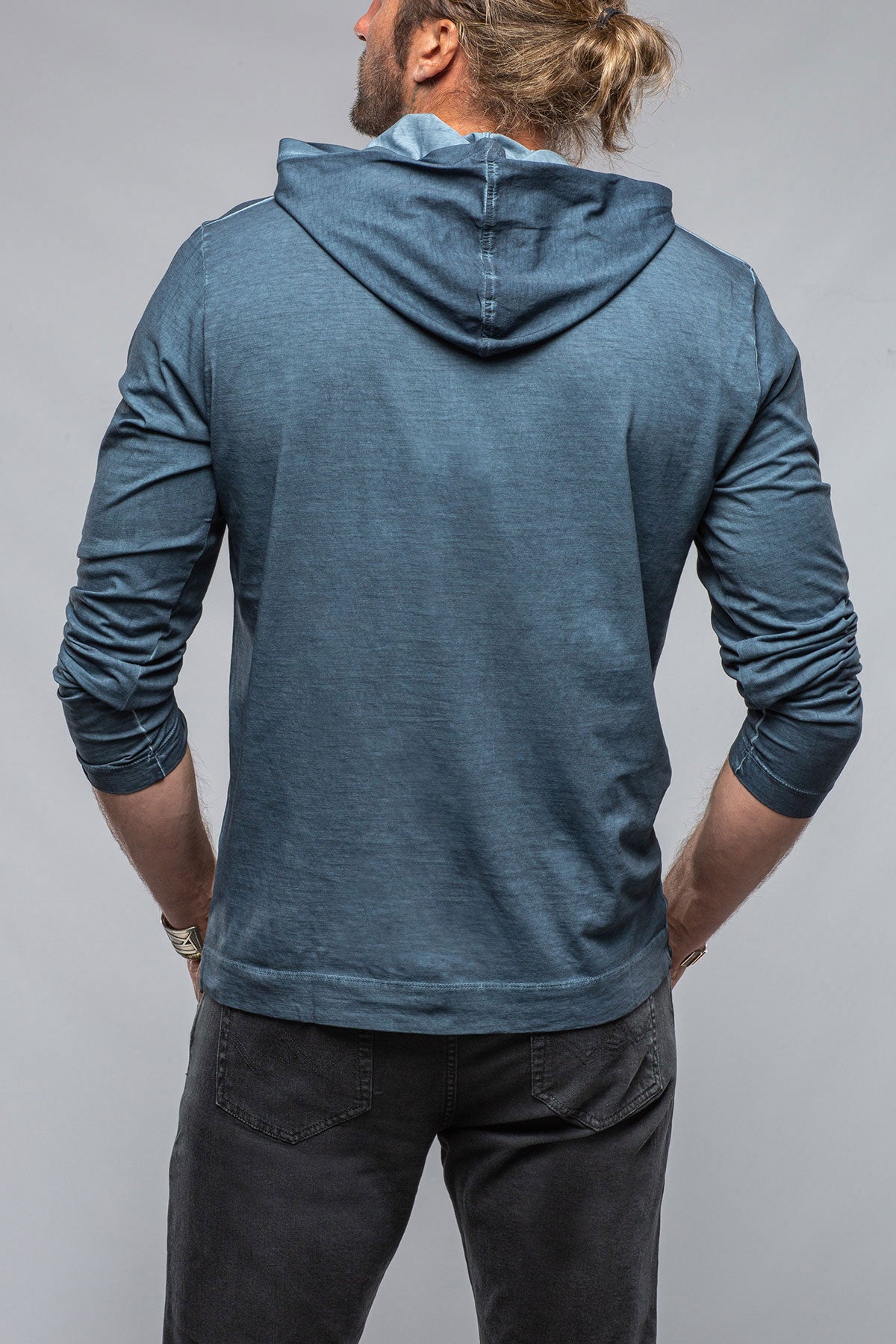 Ventura Hooded Tee in Midnight Blue | Mens - Shirts - T-Shirts | Gimo's Cotton