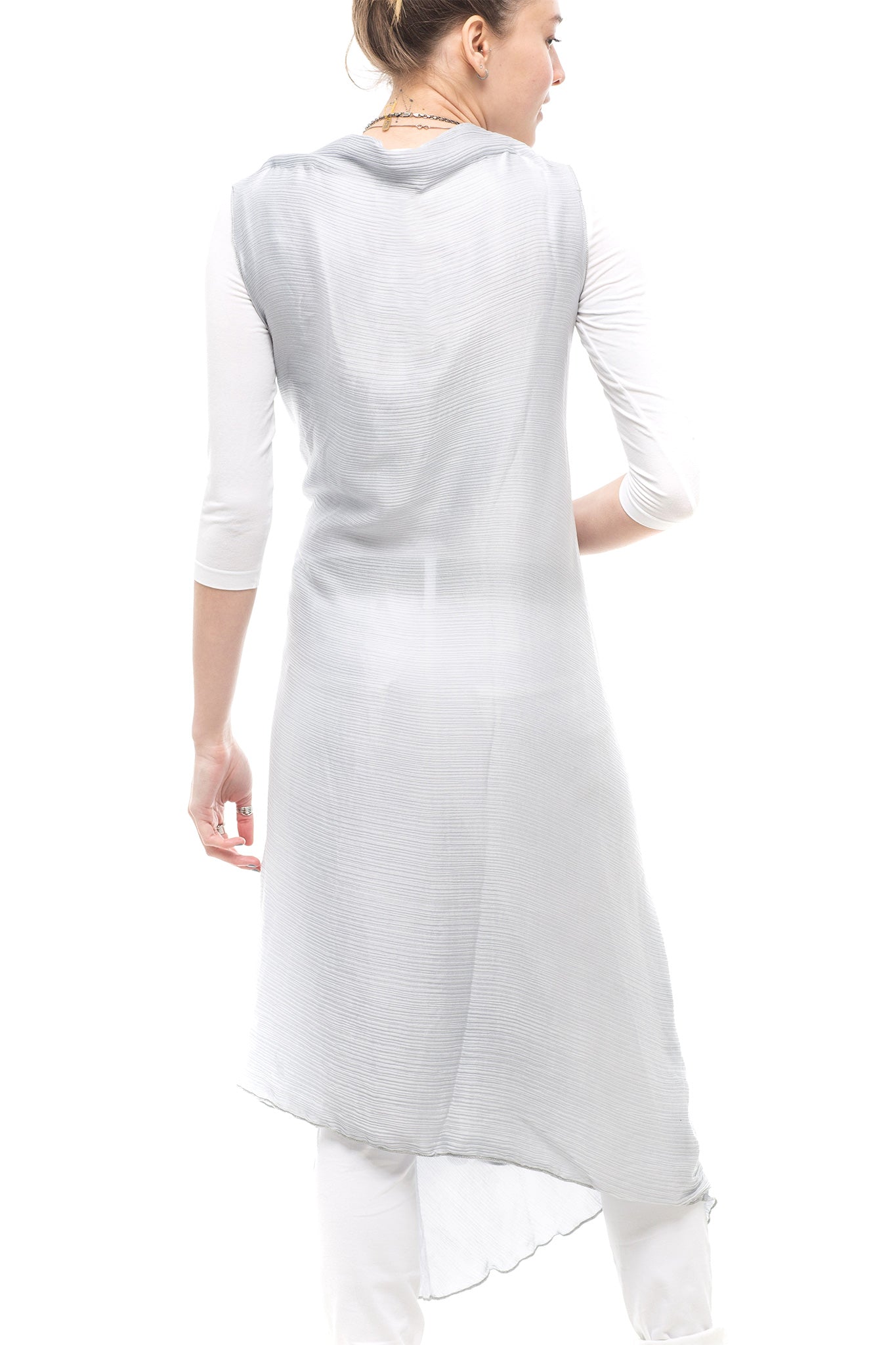 Crete Silk Shawl Vest in Slate Grey | Ladies - Sweaters | Avant Toi