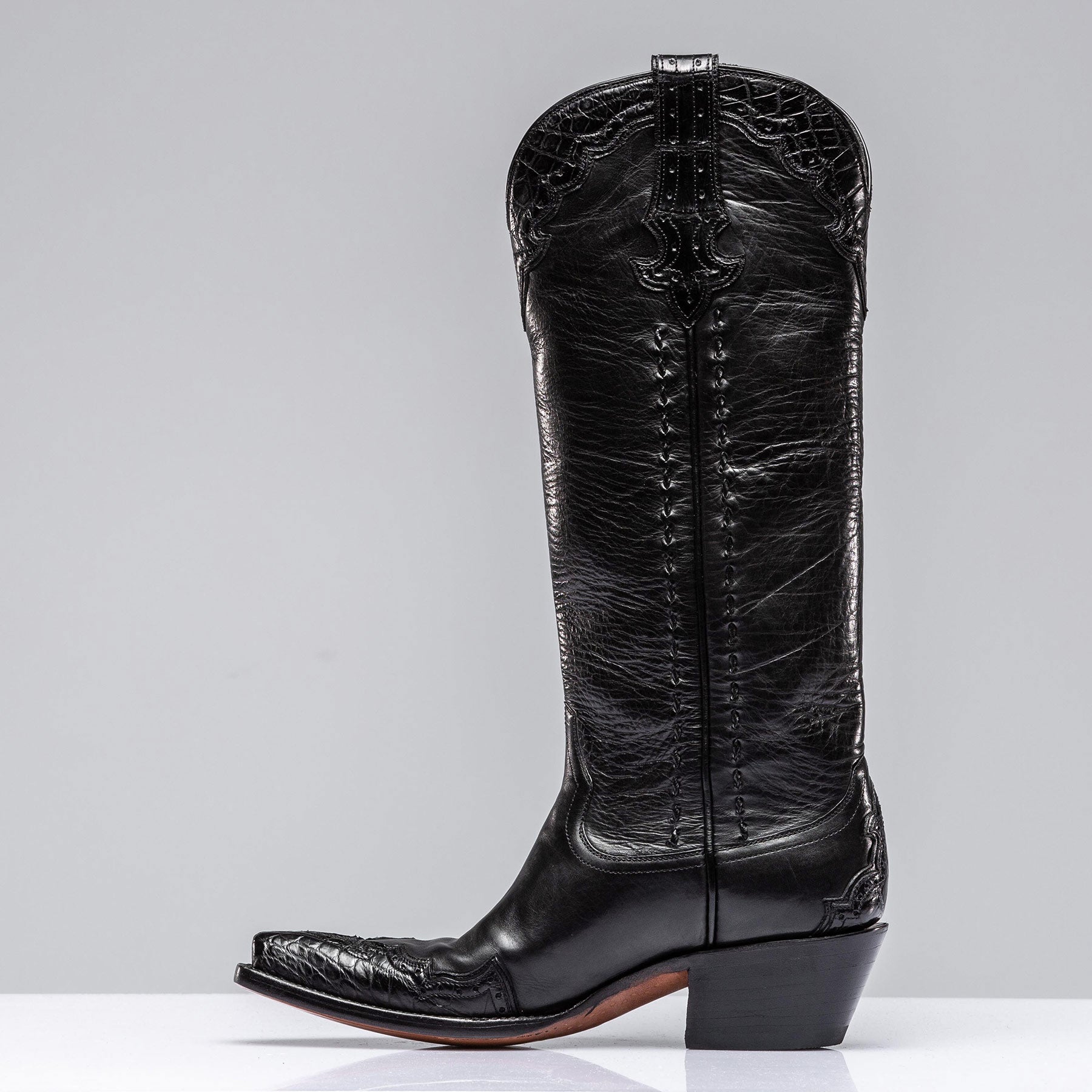 Janie's Crocodile Majestic In Black | Ladies - Cowboy Boots | Stallion Boots