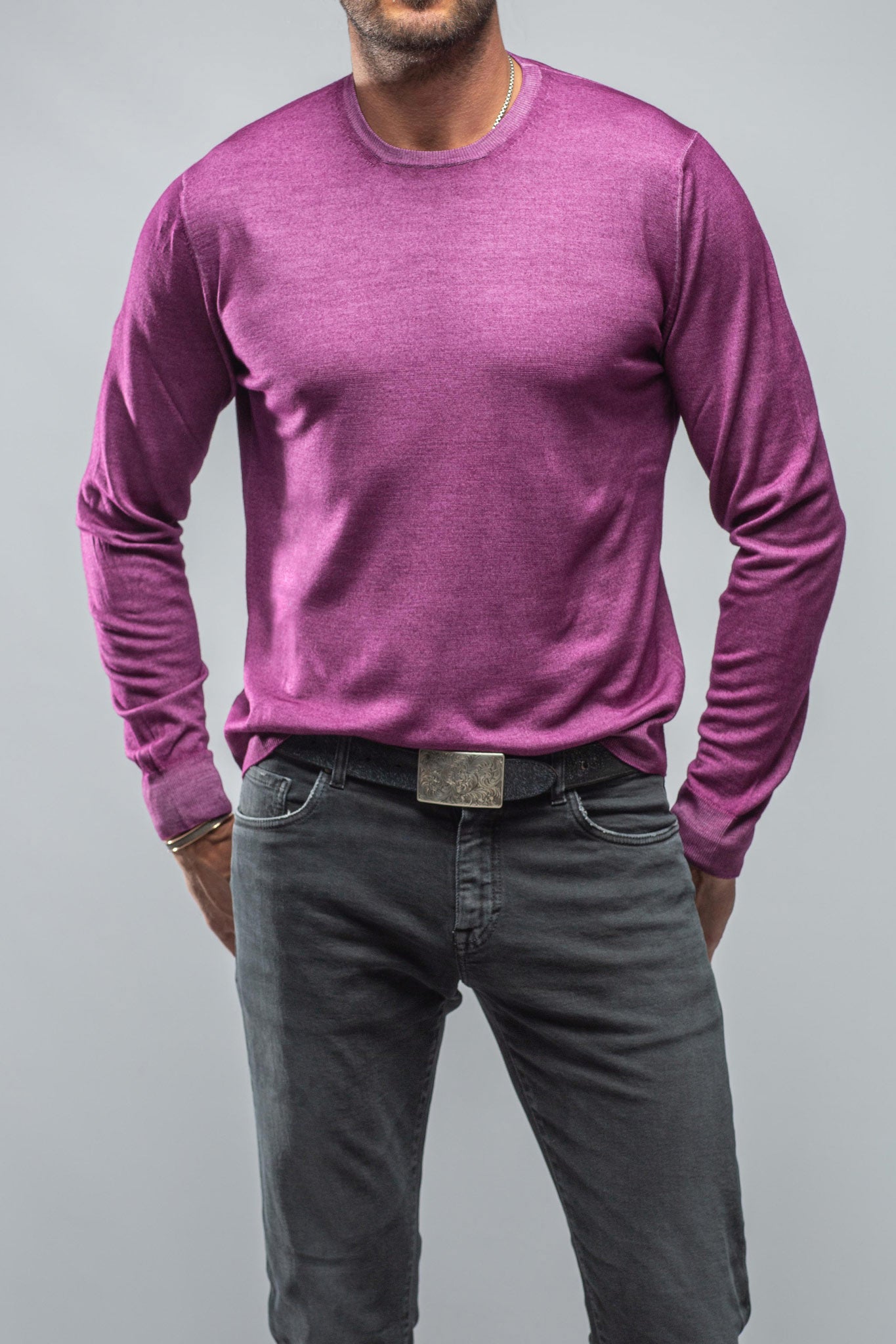 Crosby Merino Sweater In Wine | Mens - Sweaters | Dune
