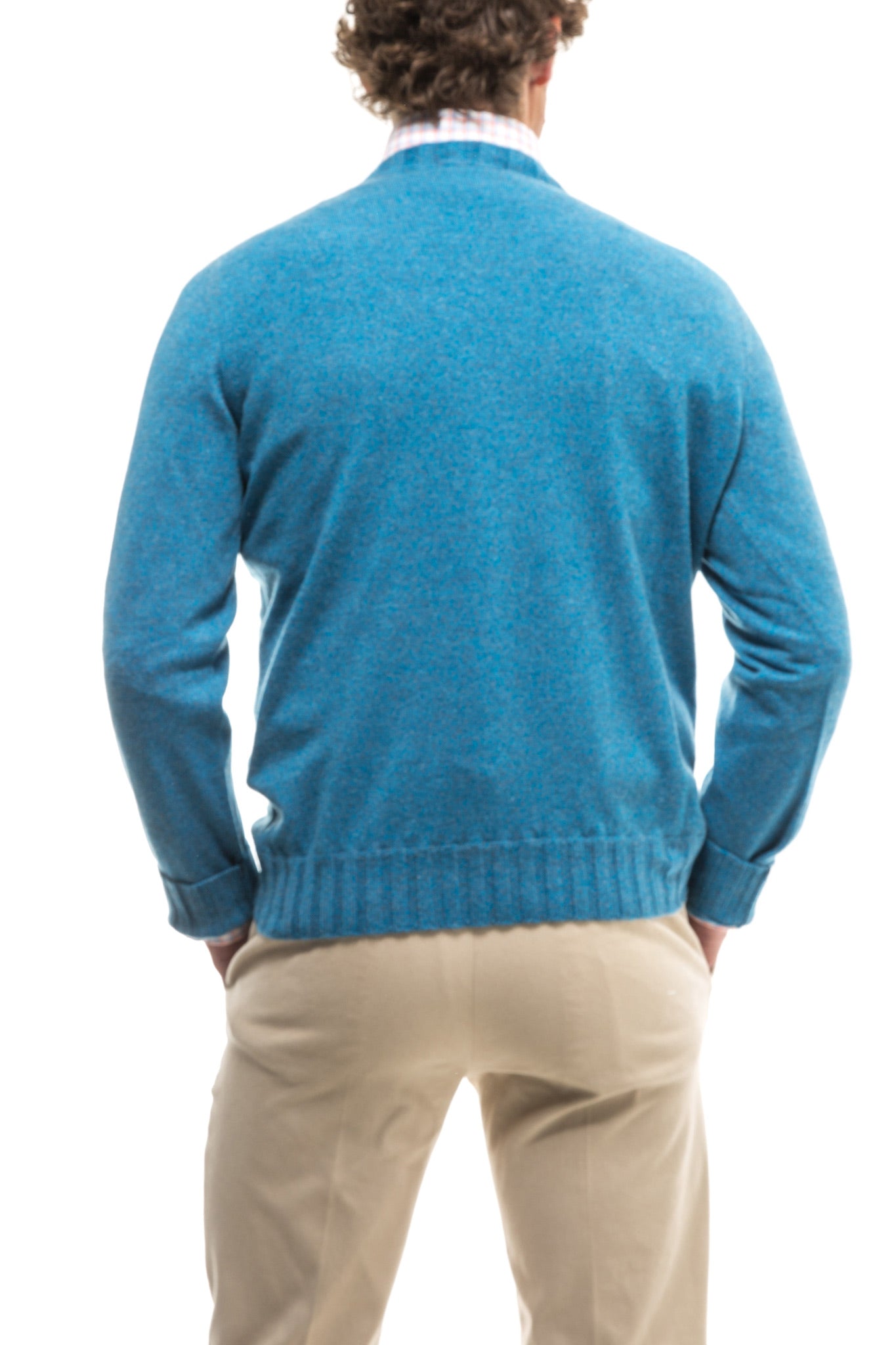 Denima Round Neck Sweater In Denim | Mens - Sweaters | Fioroni