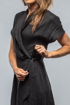 Provence Wrap Linen Dress In Black | Ladies - Dresses | VOZ