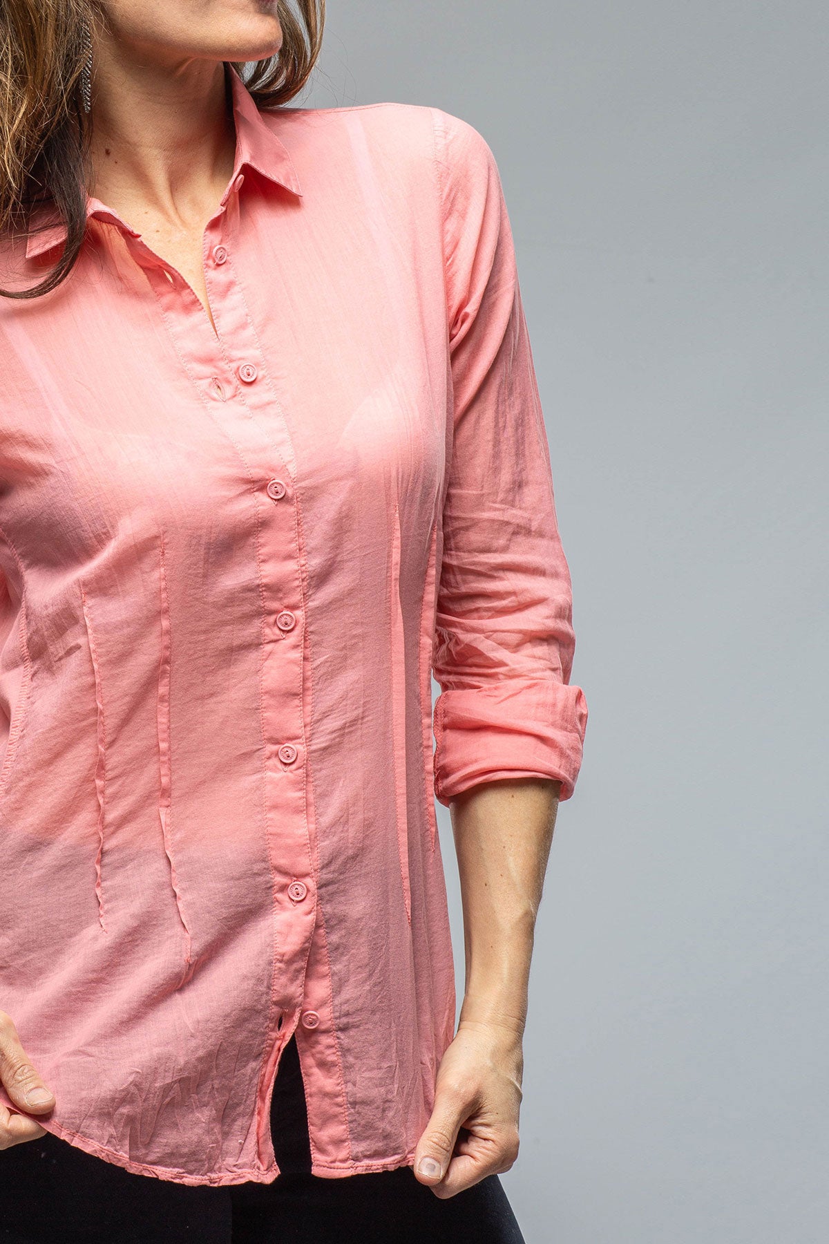 Dessina Darted Shirt In Coral | Ladies - Blouses | European Culture