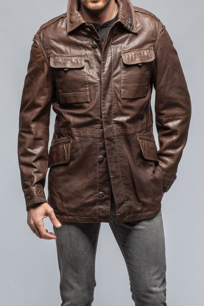 Men's reversible brown leather bomber jacket - Gimo's