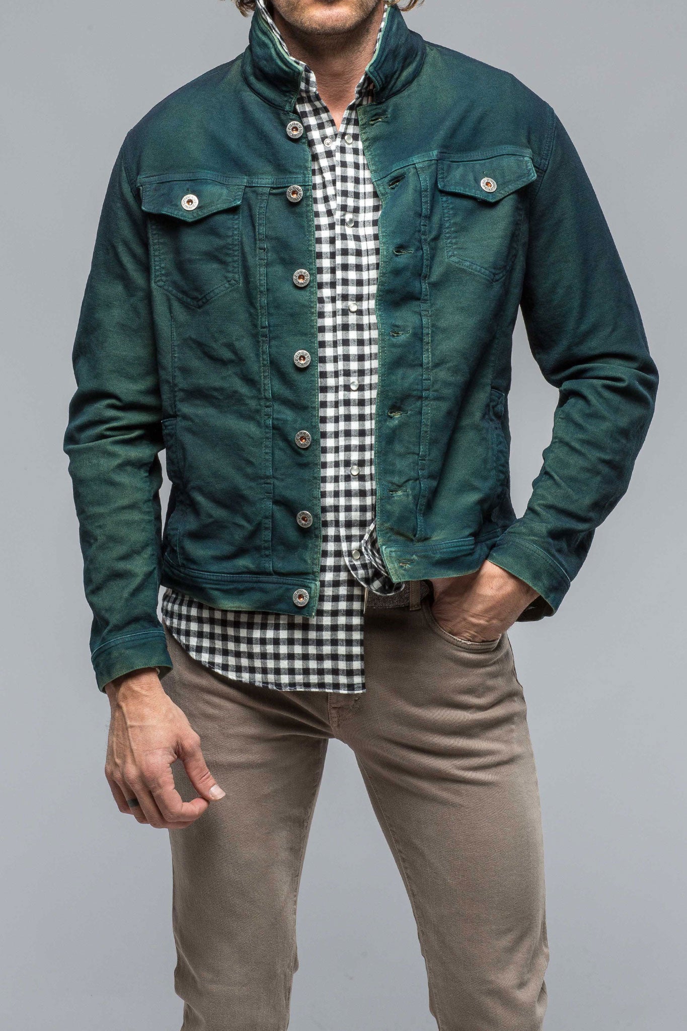 Buy Tistabene Olive Green Two Pockets Denim Men's Jacket (MJK-0052-M) at  Amazon.in